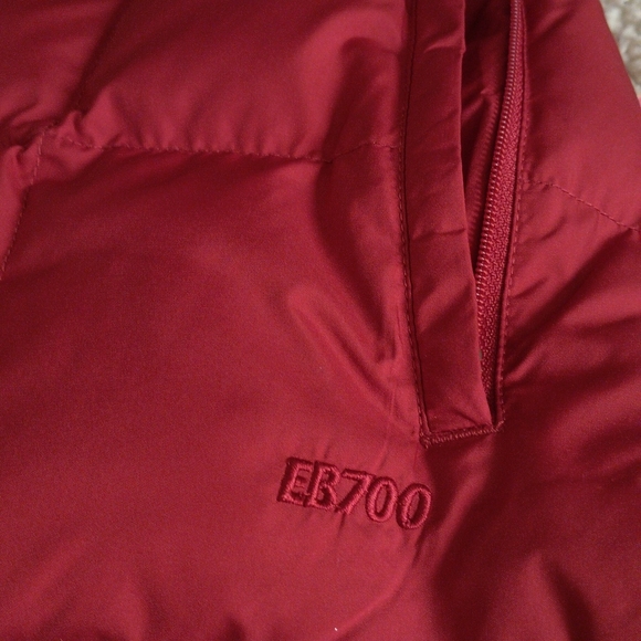 Eddie Bauer Small Red 700 Fill Power Goose Down Full Zip Snap Button Puffer Vest - Picture 9 of 14